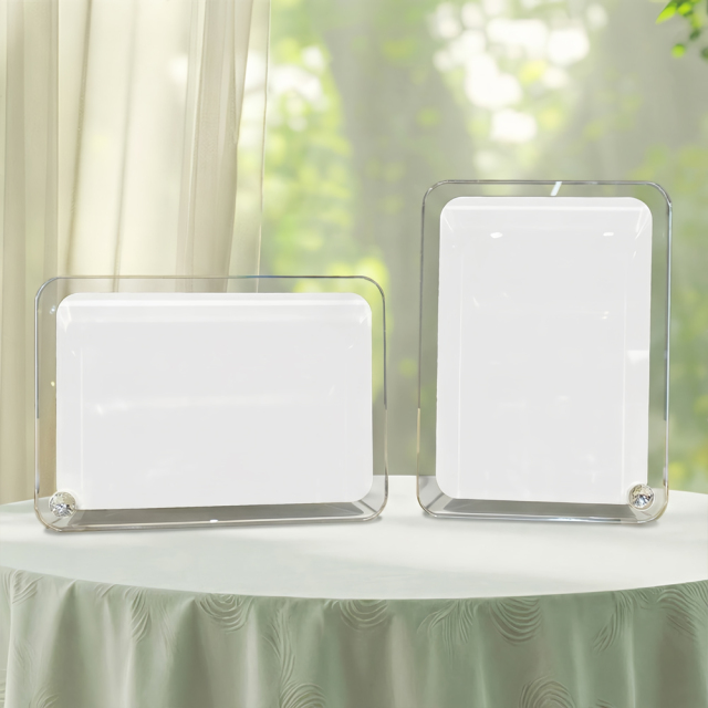 Versatile Blank Sublimation Crystal Photo Frame - Desktop Decor (Dual Horizontal/Vertical Display)