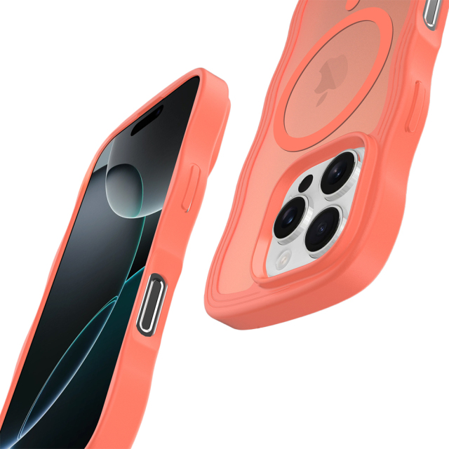 MagSafe-Compatible Skin-Feel Matte Wave Case for iPhone 17 Series - 6 Trendy Colors (Girly Pink/Orange & More)
