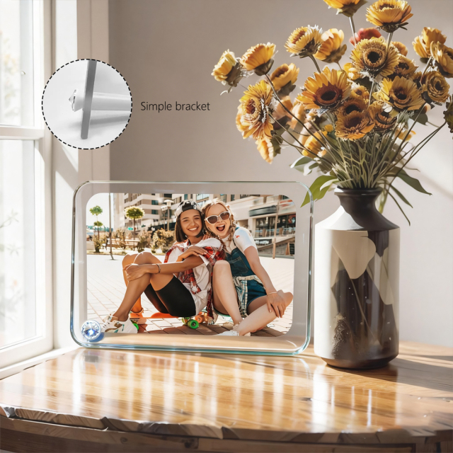 Versatile Blank Sublimation Crystal Photo Frame - Desktop Decor (Dual Horizontal/Vertical Display)