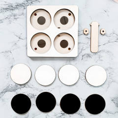 Creative Blank Sublimation MDF Puzzle Photo Frame - Desktop Stand & Magnetic Refrigerator Magnets (4-Piece Set)
