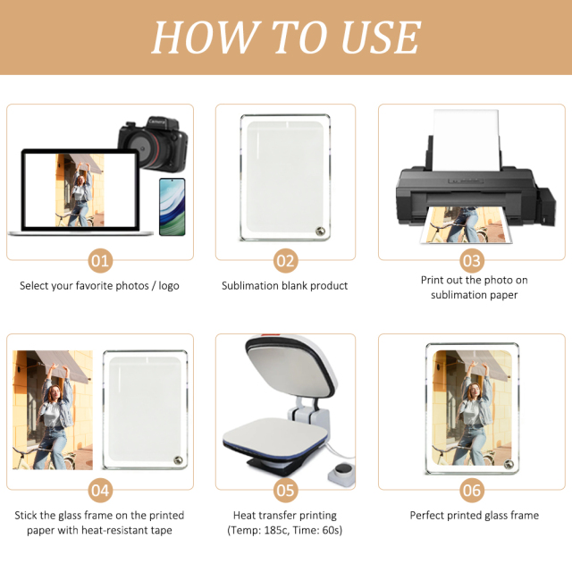 Versatile Blank Sublimation Crystal Photo Frame - Desktop Decor (Dual Horizontal/Vertical Display)