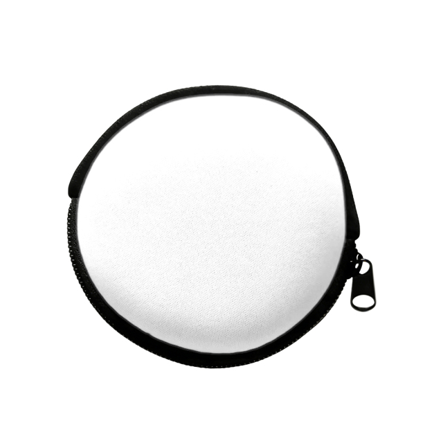 Sublimation Blank Neoprene Zipper Coin Purse - Single-Sided Printable Round Pouch for Custom Designs