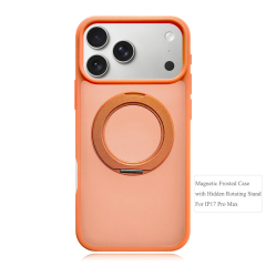 MagSafe Matte Clear Phone Case with Rotatable Hidden Stand - 8 Stylish Color Options