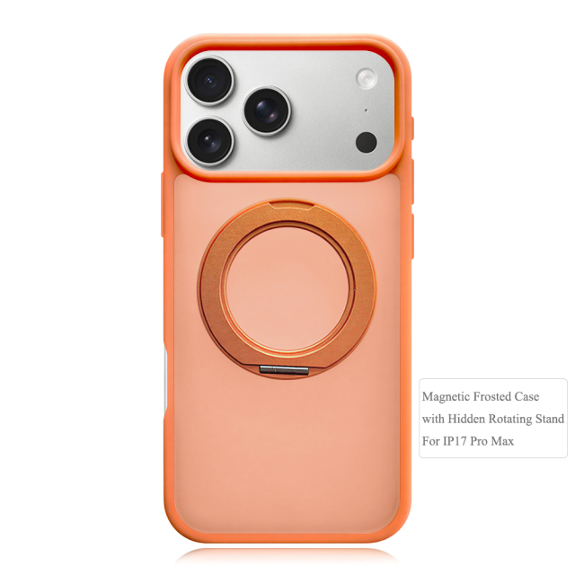 MagSafe Matte Clear Phone Case with Rotatable Hidden Stand - 8 Stylish Color Options