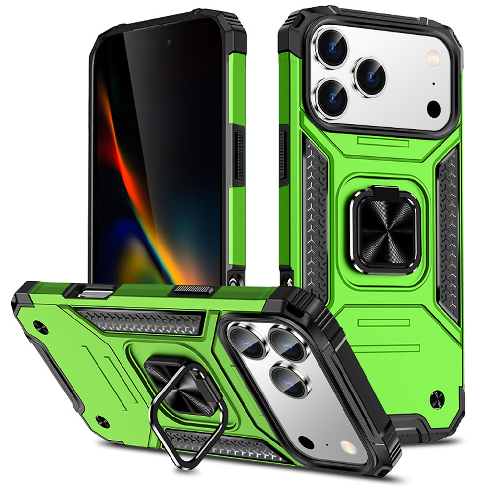Heavy-Duty 2in1 Armor Phone Case with Metal Base 360° Rotating Ring Stand - Shockproof Protective Cover (8 Color Options)