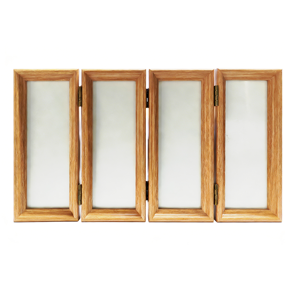 Bamboo Wood 4-Panel Folding Screen Frame Stand -Sublimation Photo Frame - Single-Sided Printable