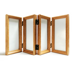 Bamboo Wood 4-Panel Folding Screen Frame Stand -Sublimation Photo Frame - Single-Sided Printable