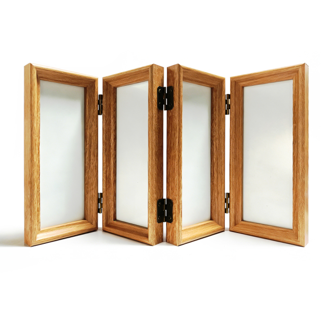 Bamboo Wood 4-Panel Folding Screen Frame Stand -Sublimation Photo Frame - Single-Sided Printable