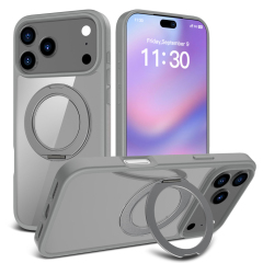 MagSafe Matte Clear Phone Case with Rotatable Hidden Stand - 8 Stylish Color Options