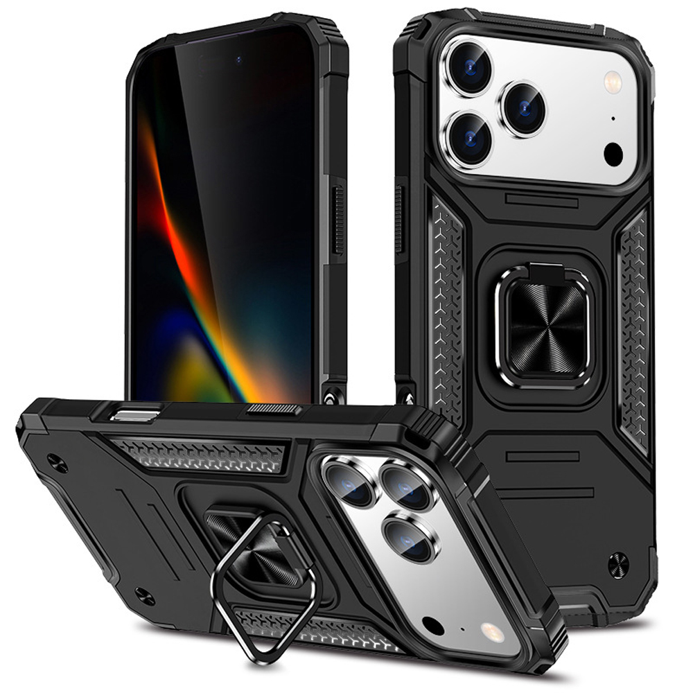 Heavy-Duty 2in1 Armor Phone Case with Metal Base 360° Rotating Ring Stand - Shockproof Protective Cover (8 Color Options)
