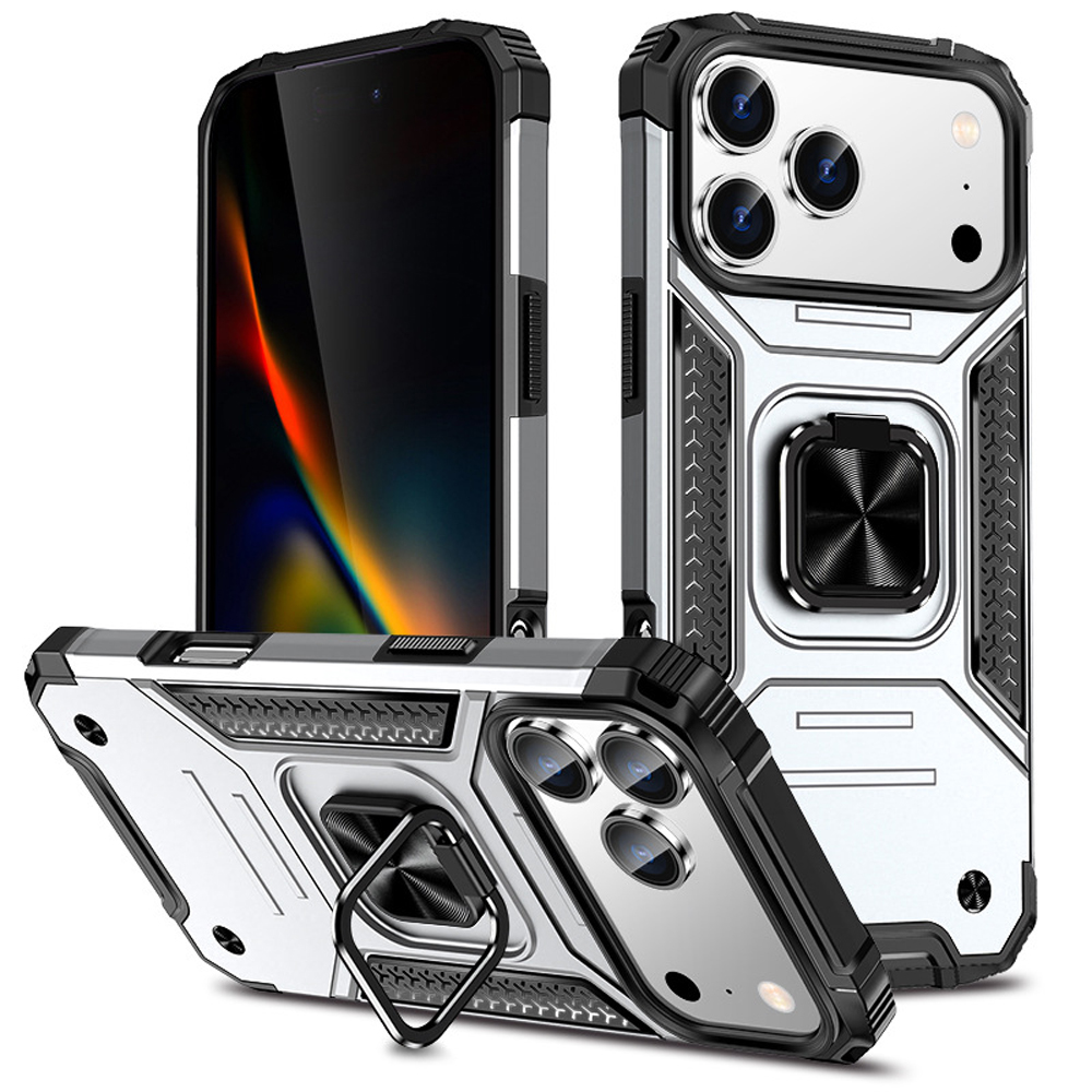 Heavy-Duty 2in1 Armor Phone Case with Metal Base 360° Rotating Ring Stand - Shockproof Protective Cover (8 Color Options)