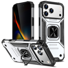 Heavy-Duty 2in1 Armor Phone Case with Metal Base 360° Rotating Ring Stand - Shockproof Protective Cover (8 Color Options)