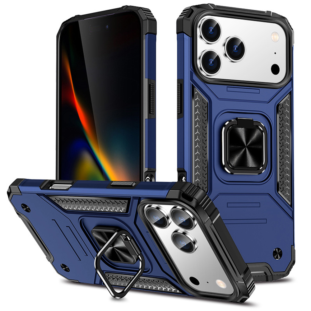 Heavy-Duty 2in1 Armor Phone Case with Metal Base 360° Rotating Ring Stand - Shockproof Protective Cover (8 Color Options)