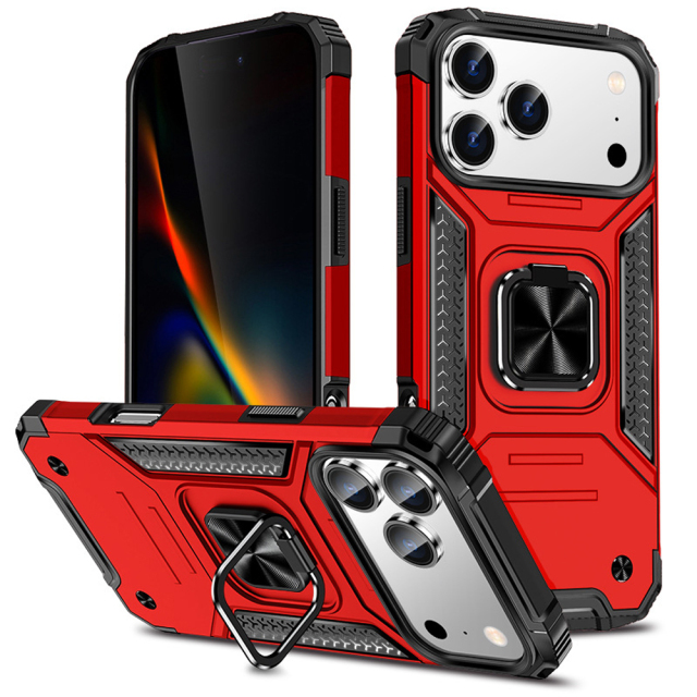 Heavy-Duty 2in1 Armor Phone Case with Metal Base 360° Rotating Ring Stand - Shockproof Protective Cover (8 Color Options)