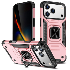 Heavy-Duty 2in1 Armor Phone Case with Metal Base 360° Rotating Ring Stand - Shockproof Protective Cover (8 Color Options)