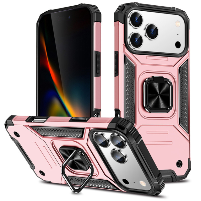 Heavy-Duty 2in1 Armor Phone Case with Metal Base 360° Rotating Ring Stand - Shockproof Protective Cover (8 Color Options)