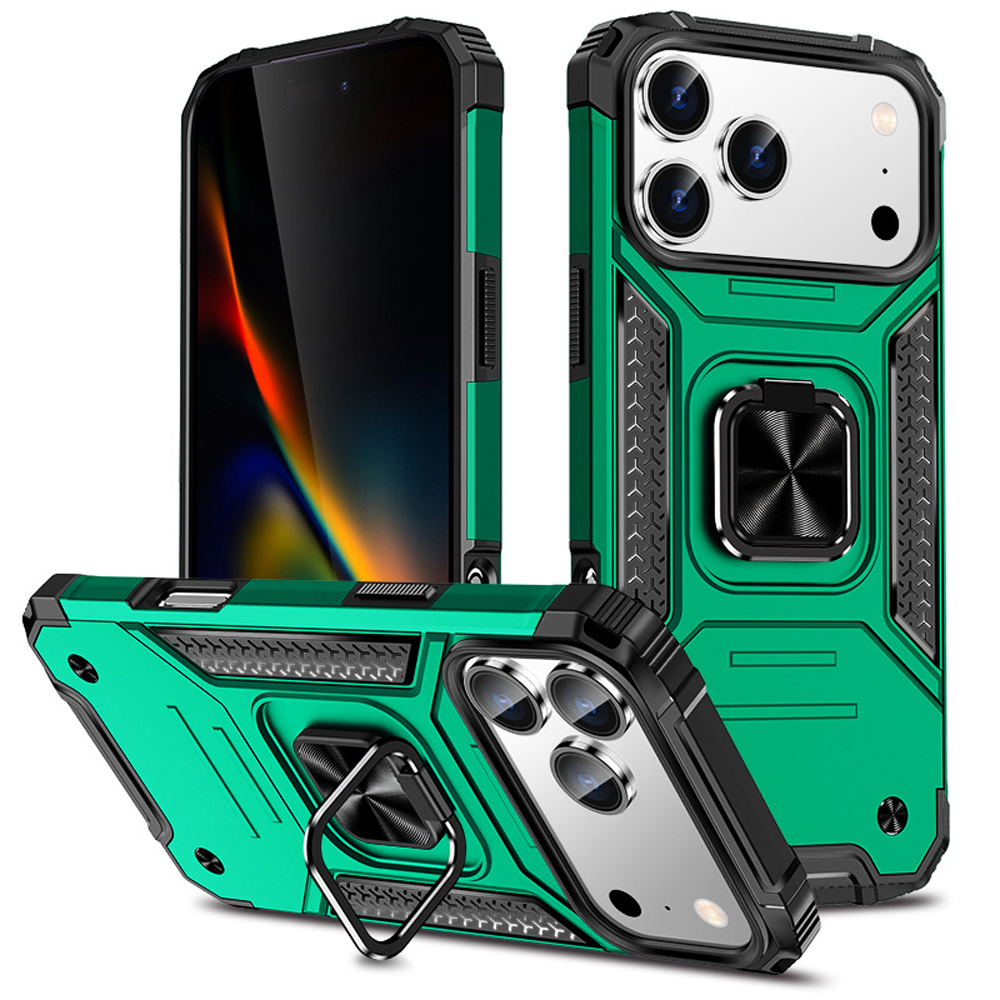 Heavy-Duty 2in1 Armor Phone Case with Metal Base 360° Rotating Ring Stand - Shockproof Protective Cover (8 Color Options)