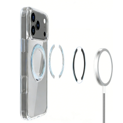 MagSafe Matte Clear Phone Case with Rotatable Hidden Stand - 8 Stylish Color Options