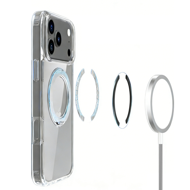 MagSafe Matte Clear Phone Case with Rotatable Hidden Stand - 8 Stylish Color Options