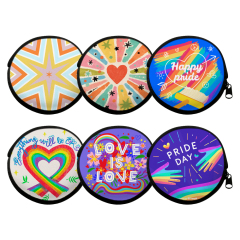 Sublimation Blank Neoprene Zipper Coin Purse - Single-Sided Printable Round Pouch for Custom Designs