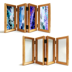 Bamboo Wood 4-Panel Folding Screen Frame Stand -Sublimation Photo Frame - Single-Sided Printable