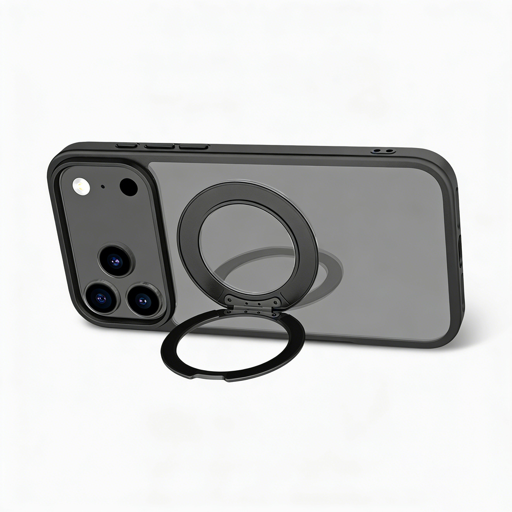 MagSafe Matte Clear Phone Case with Rotatable Hidden Stand - 8 Stylish Color Options