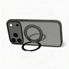 MagSafe Matte Clear Phone Case with Rotatable Hidden Stand - 8 Stylish Color Options