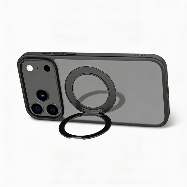 MagSafe Matte Clear Phone Case with Rotatable Hidden Stand - 8 Stylish Color Options