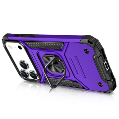 Heavy-Duty 2in1 Armor Phone Case with Metal Base 360° Rotating Ring Stand - Shockproof Protective Cover (8 Color Options)