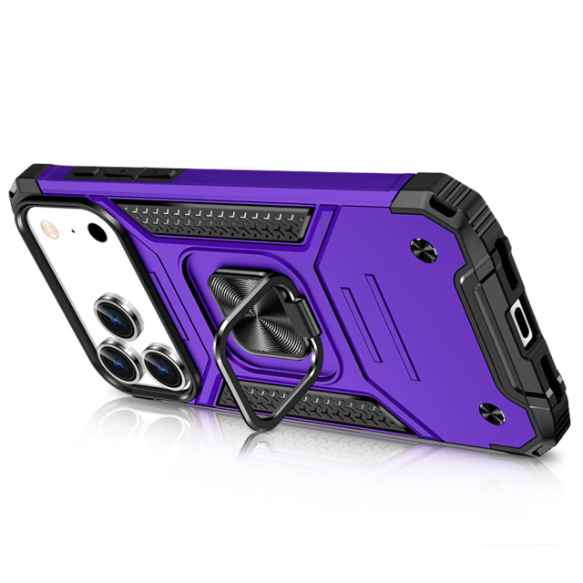 Heavy-Duty 2in1 Armor Phone Case with Metal Base 360° Rotating Ring Stand - Shockproof Protective Cover (8 Color Options)