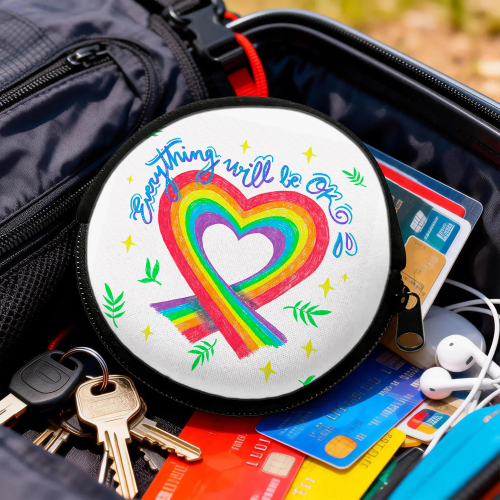 Sublimation Blank Neoprene Zipper Coin Purse - Single-Sided Printable Round Pouch for Custom Designs