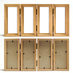 Bamboo Wood 4-Panel Folding Screen Frame Stand -Sublimation Photo Frame - Single-Sided Printable