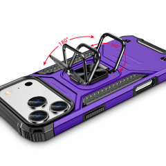 Heavy-Duty 2in1 Armor Phone Case with Metal Base 360° Rotating Ring Stand - Shockproof Protective Cover (8 Color Options)