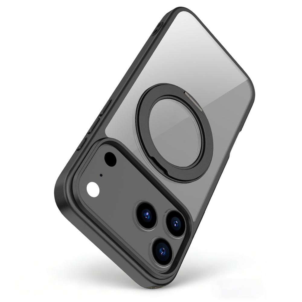 MagSafe Matte Clear Phone Case with Rotatable Hidden Stand - 8 Stylish Color Options