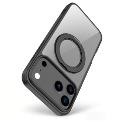 MagSafe Matte Clear Phone Case with Rotatable Hidden Stand - 8 Stylish Color Options