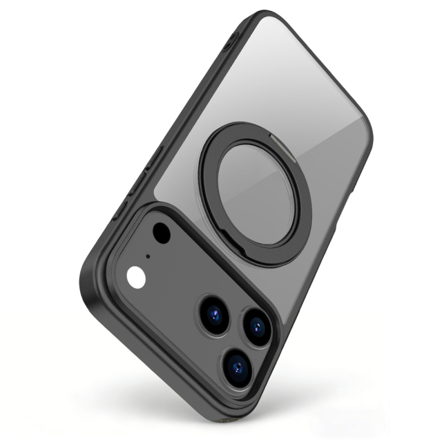 MagSafe Matte Clear Phone Case with Rotatable Hidden Stand - 8 Stylish Color Options