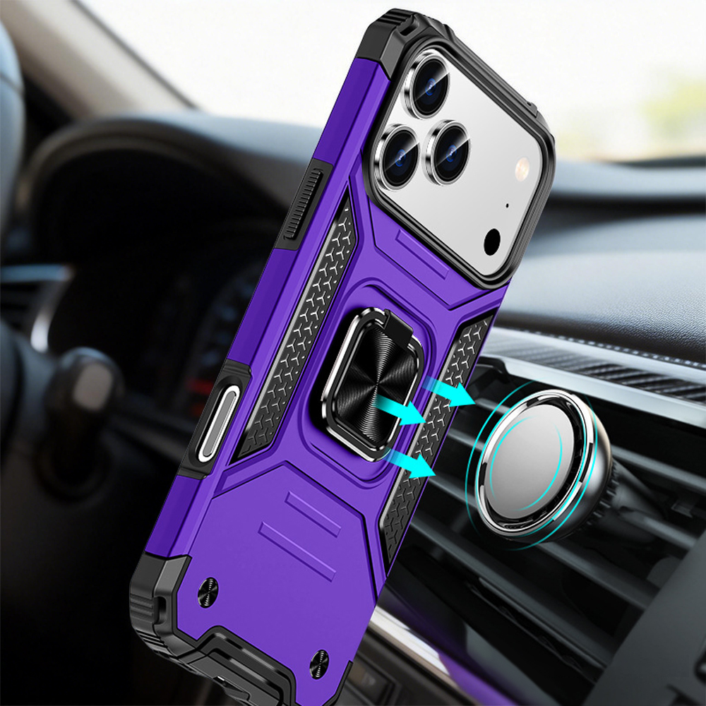 Heavy-Duty 2in1 Armor Phone Case with Metal Base 360° Rotating Ring Stand - Shockproof Protective Cover (8 Color Options)