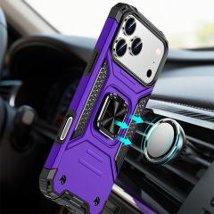 Heavy-Duty 2in1 Armor Phone Case with Metal Base 360° Rotating Ring Stand - Shockproof Protective Cover (8 Color Options)
