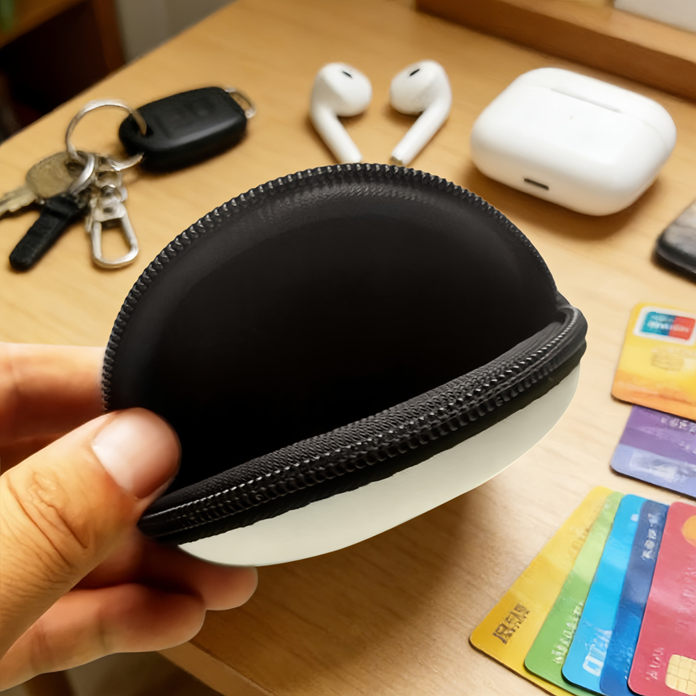 Sublimation Blank Neoprene Zipper Coin Purse - Single-Sided Printable Round Pouch for Custom Designs