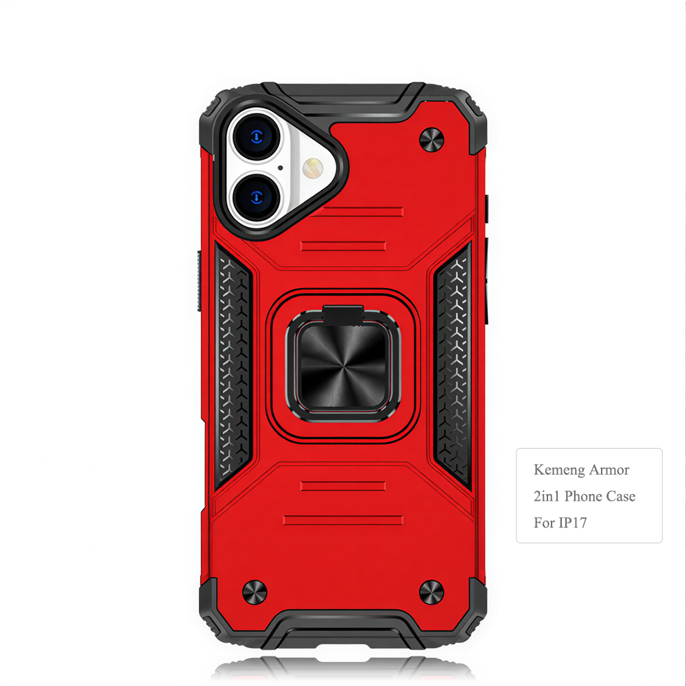 Heavy-Duty 2in1 Armor Phone Case with Metal Base 360° Rotating Ring Stand - Shockproof Protective Cover (8 Color Options)