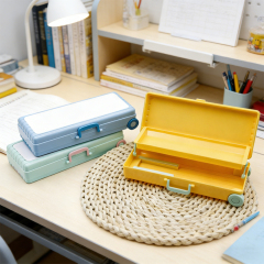 Sublimation Luggage-Shaped Pencil Case - Blank Printable Surface for Heat Transfer, Multi-Layer Stationery Storage Box