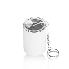 3oz Sublimation Stainless Steel Keychain Mini Water Bottle - Blank for Heat Transfer Printing with Straw & Sealed Lid