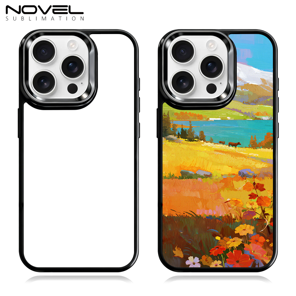 New Arrival Sublimation 2D TPU Phone Case with Hidden Camera Frame Stand - 2 Styles: Aluminum Plate (Non-Magnetic) / PET Film with Magnetic Ring for Heat Transfer Printing