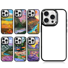 New Arrival Sublimation 2D TPU Phone Case with Hidden Camera Frame Stand - 2 Styles: Aluminum Plate (Non-Magnetic) / PET Film with Magnetic Ring for Heat Transfer Printing
