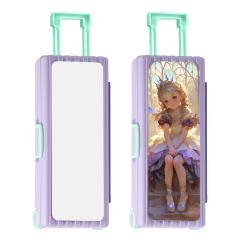 Sublimation Luggage-Shaped Pencil Case - Blank Printable Surface for Heat Transfer, Multi-Layer Stationery Storage Box