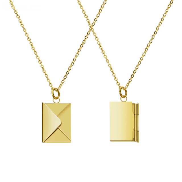 Sublimation Envelope DIY Necklace - Blank Alloy Pendant for Heat Transfer Printing (Personalized Photo Locket Necklace)