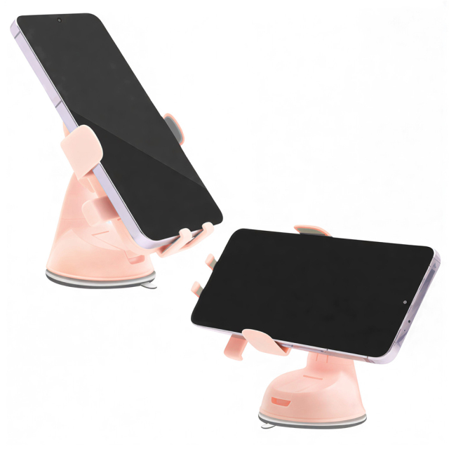 Sublimation Rotatable Car Phone Holder - 360° Adjustable Suction Mount with Blank Printable Panel for Heat Transfer