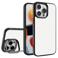 New Arrival Sublimation 2D TPU Phone Case with Hidden Camera Frame Stand - 2 Styles: Aluminum Plate (Non-Magnetic) / PET Film with Magnetic Ring for Heat Transfer Printing