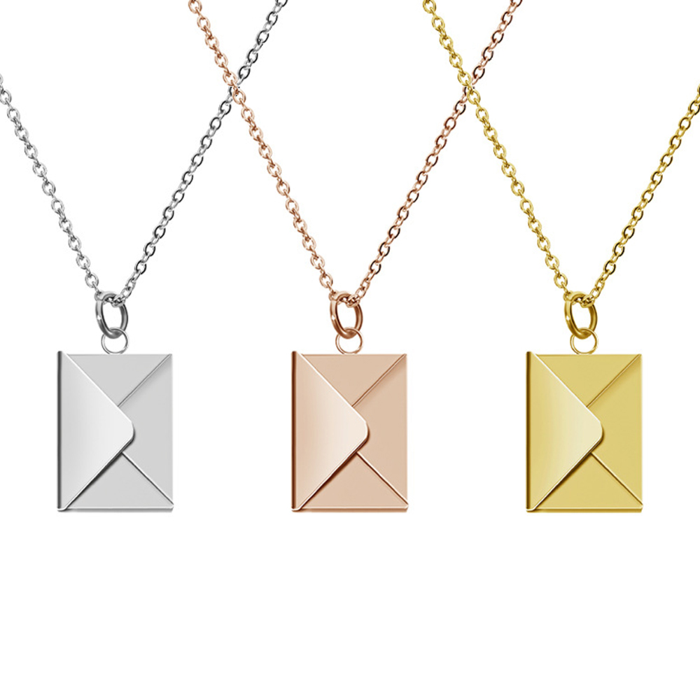Sublimation Envelope DIY Necklace - Blank Alloy Pendant for Heat Transfer Printing (Personalized Photo Locket Necklace)