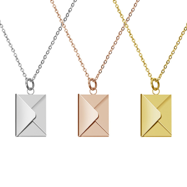 Sublimation Envelope DIY Necklace - Blank Alloy Pendant for Heat Transfer Printing (Personalized Photo Locket Necklace)
